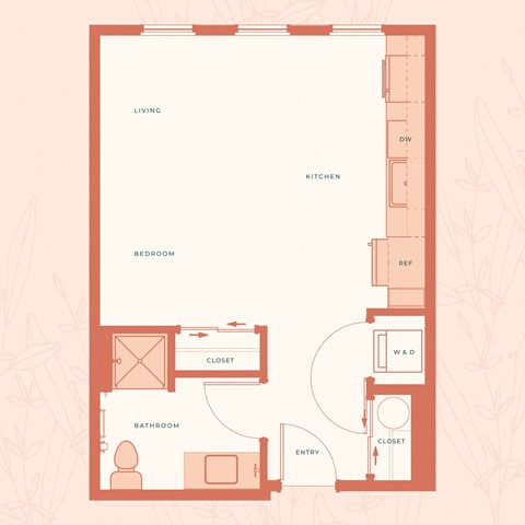 The Warren in Spokane, WA Studio C Floor Plan